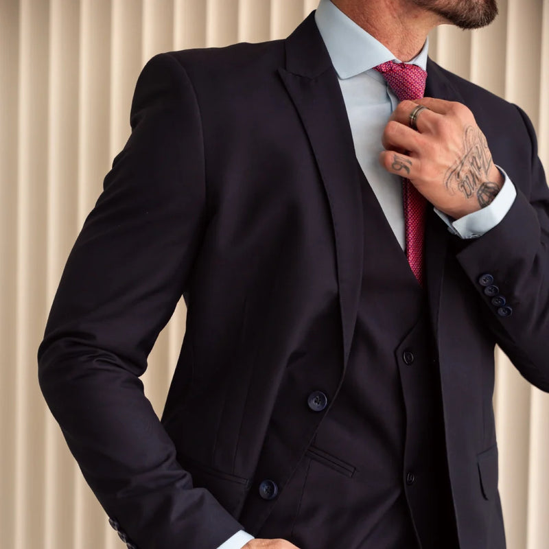 Kit Terno Masculino Completo Dominus com Blazer e Calça + BRINDES: Relógio e Óculos de Sol