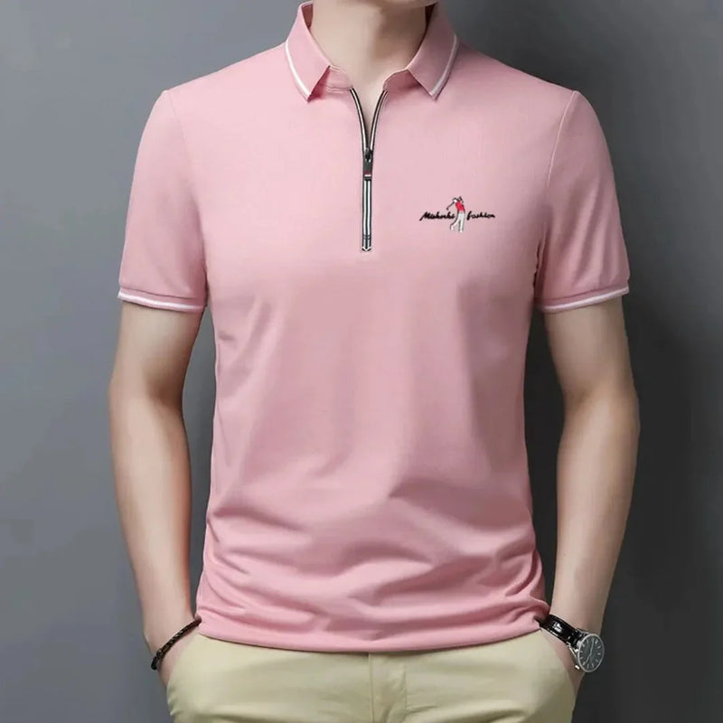 Camisa Polo Masculina com Zíper